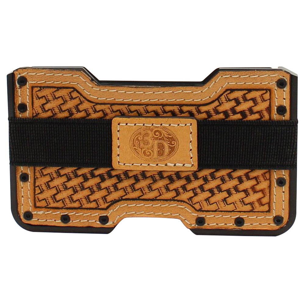 M&F Western Smart Wallet Leather Basket Weave Embossing RFID Blocking