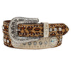 Small Nocona Women's Calf Hide and Leopard Print Bling Belt