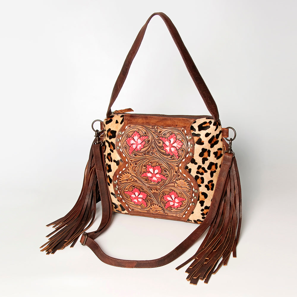 American Darling Small Crossbody Hand Tooled Hair-On Genuine Leather Women Bag Western Handbag Purse