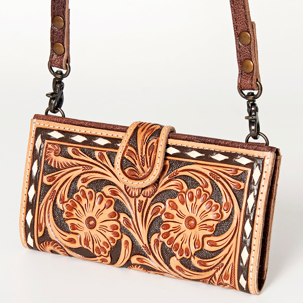 American Darling Small Crossbody Hand Tooled Genuine Leather Western Women Bag Handbag Purse