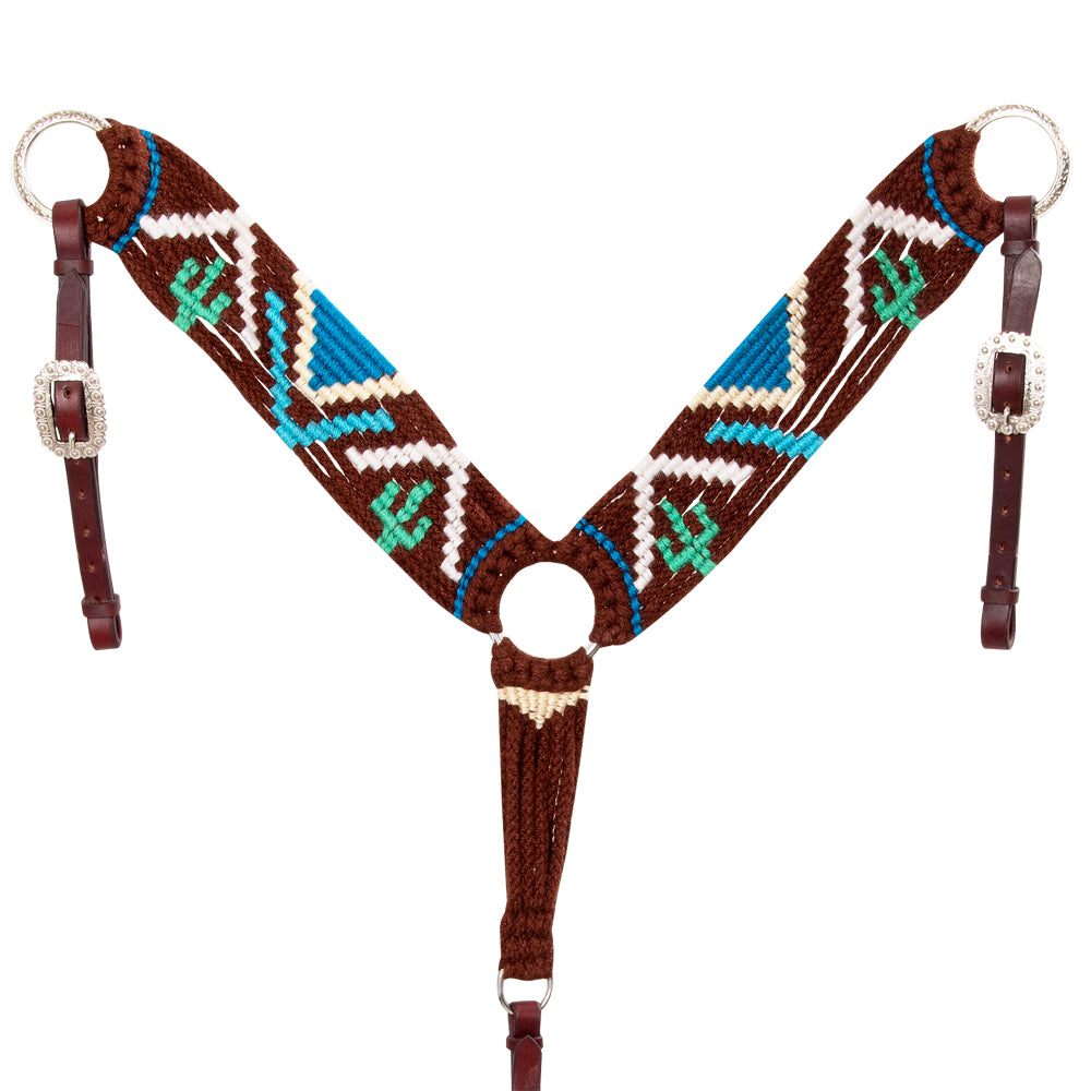 Hilason Horse 100% Wool Breast Collar Hand Woven Off White Western Tack with Leather Straps