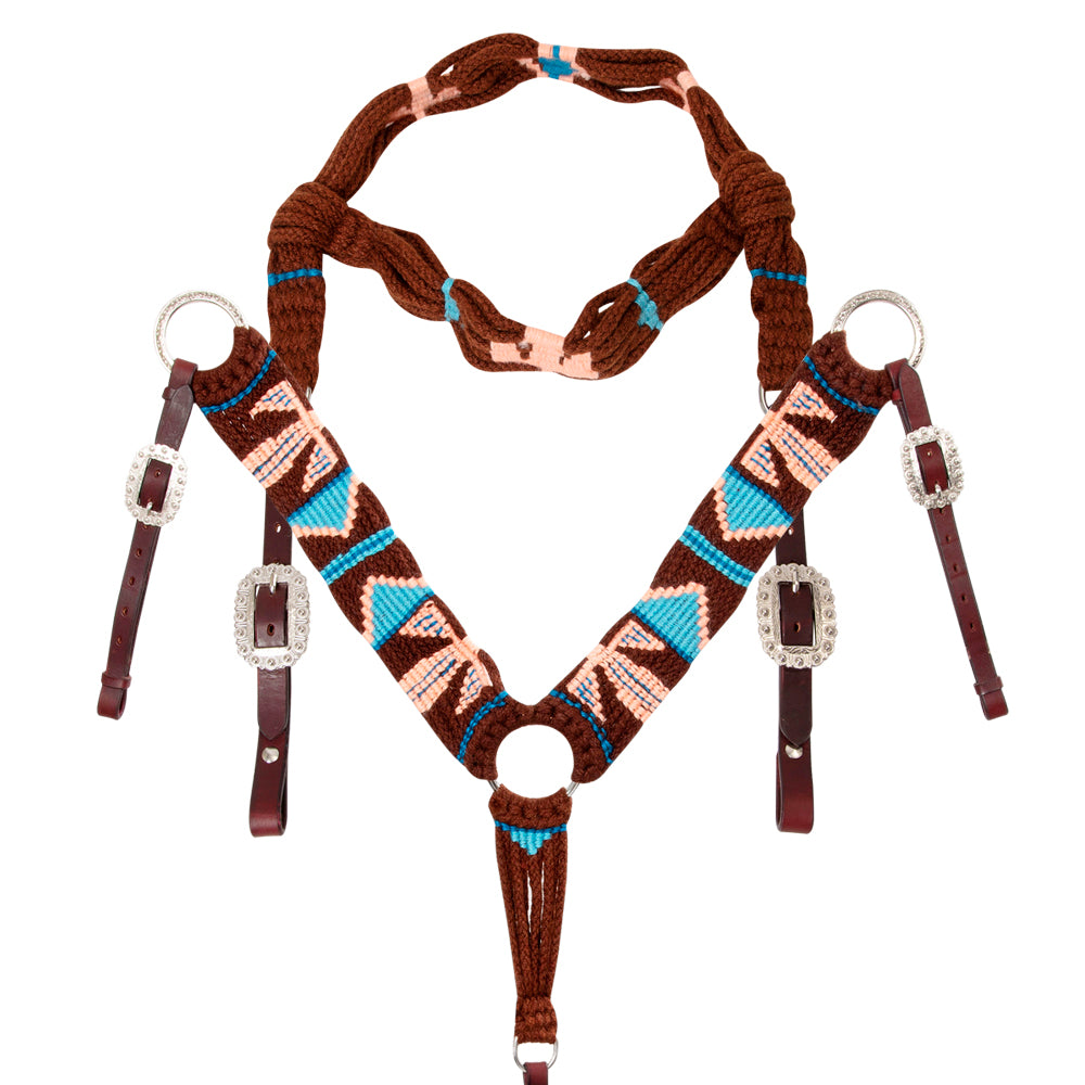 Hilason Horse 100% Wool Headstall Breast Collar Tack Woven Off White