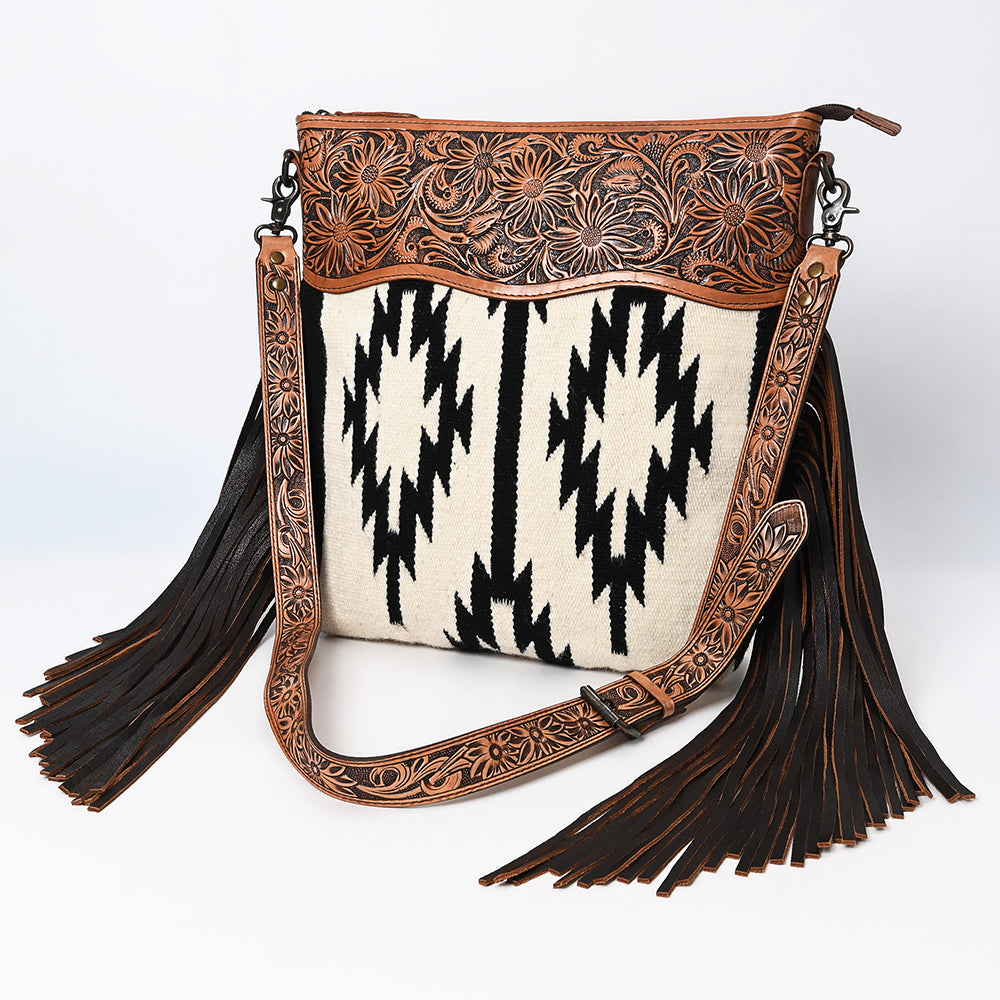 American Darling Signature Crossbody Hand Tooled Saddle Blanket Genuine Leather Western Women Bag Handbag Purse | for Cute