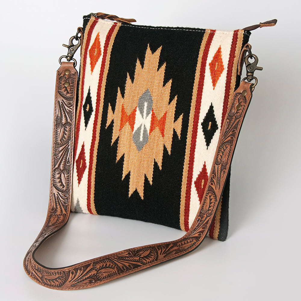 American Darling Cross Body Hand Tooled Saddle Blanket Hair On Genuine Leather Western Women Bag Handbag Purse Crossbody Cute