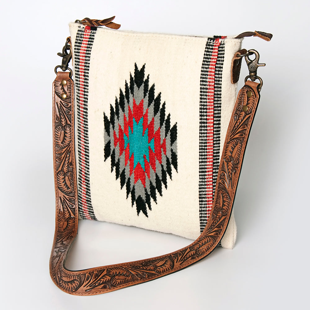 American Darling Cross Body Hand Tooled Saddle Blanket Hair On Genuine Leather Western Women Bag Handbag Purse Crossbody Cute