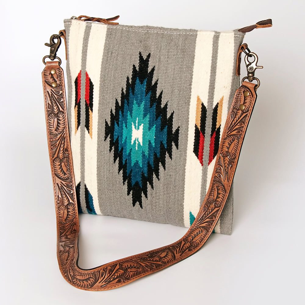 American Darling Cross Body Hand Tooled Saddle Blanket Hair On Genuine Leather Western Women Bag Handbag Purse Crossbody Cute