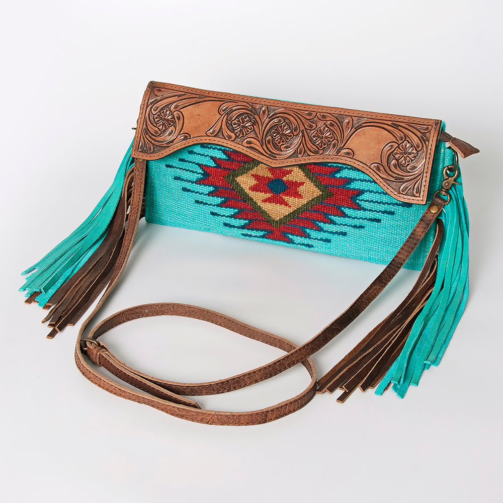 American Darling Cross Body Saddle Blanket Fabric Genuine Leather Western Women Bag Handbag Purse |College Casual Travel Bags