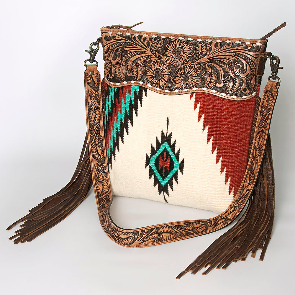 American Darling Cross Body Hand Tooled Saddle Blanket Genuine Leather Western Women Bag Handbag Purse | Crossbody for Cute