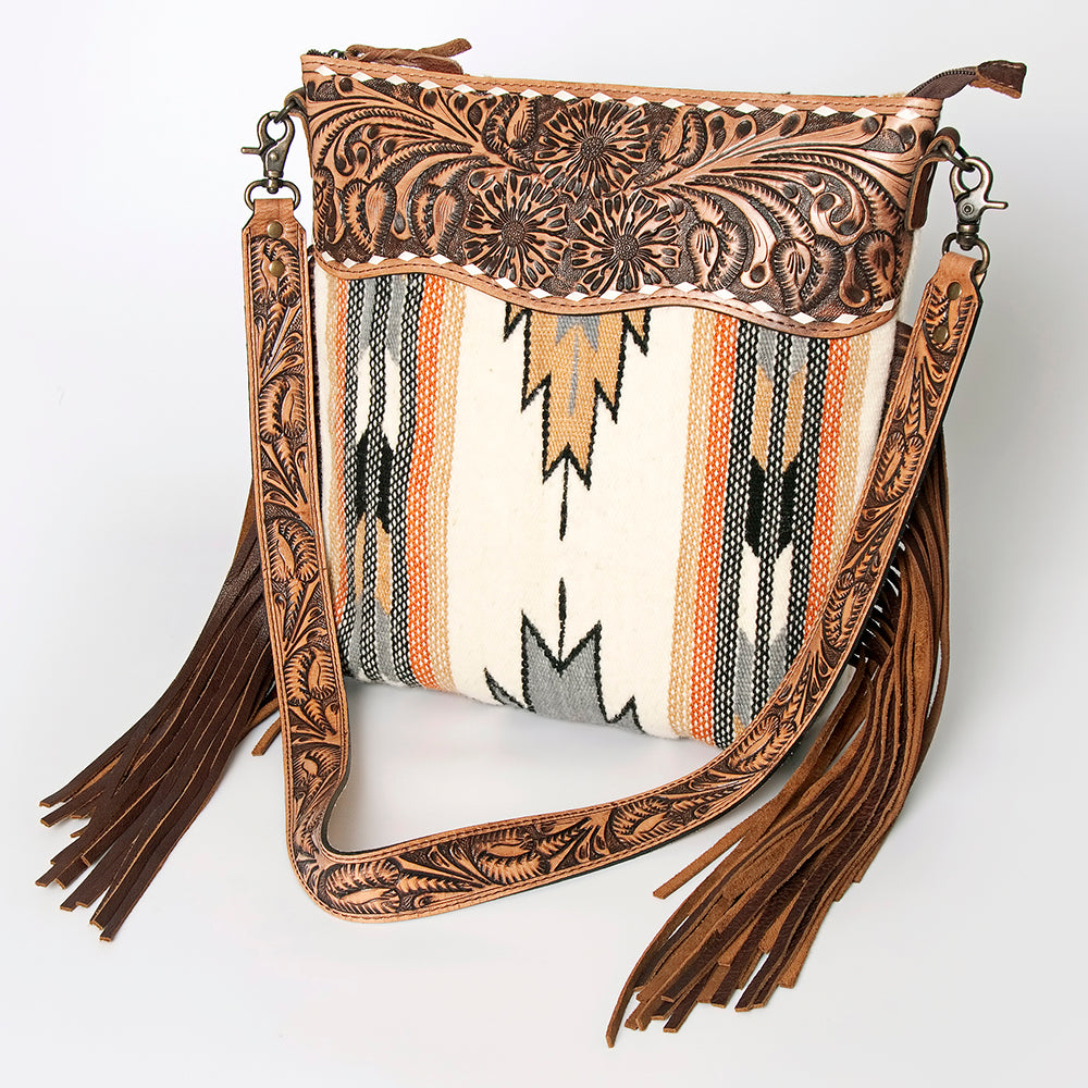 American Darling Cross Body Hand Tooled Saddle Blanket Genuine Leather Western Women Bag Handbag Purse | Crossbody for Cute