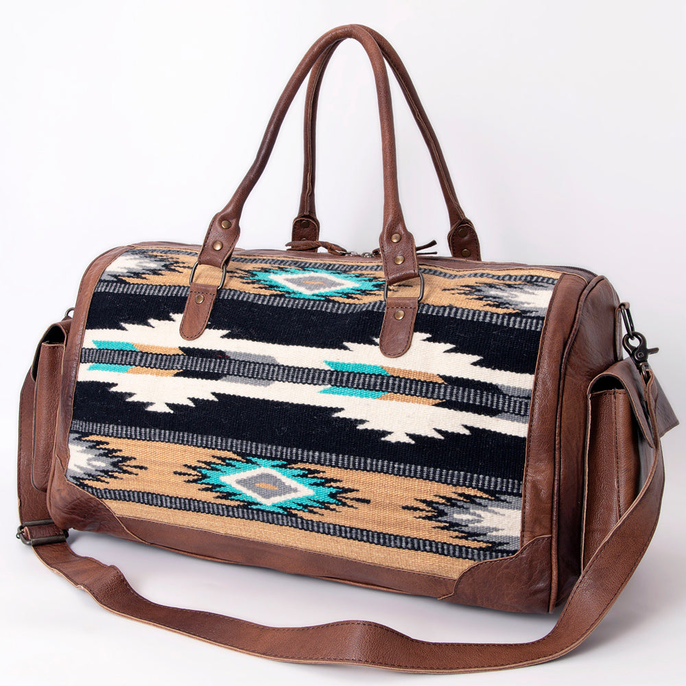 American Darling Duffel Saddle Blanket Genuine Leather Women Bag Western Handbag Purse|