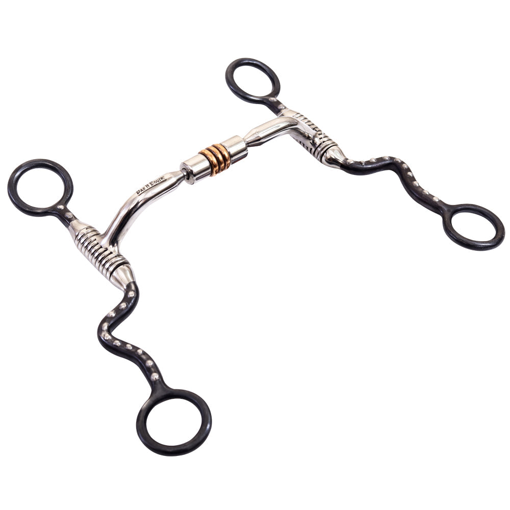 Bar H Equine Small Port Cavalry Shank Tongue Relief Bit W/Copper Roller Ring | Bits for Horses Horse Snaffle and bridles