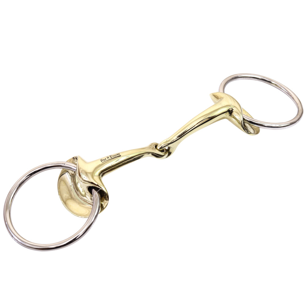 Bar H Equine Stainless Steel O Ring Broken Snaffle Brass Mouth Bit | Bits for Horses Horse and bridles