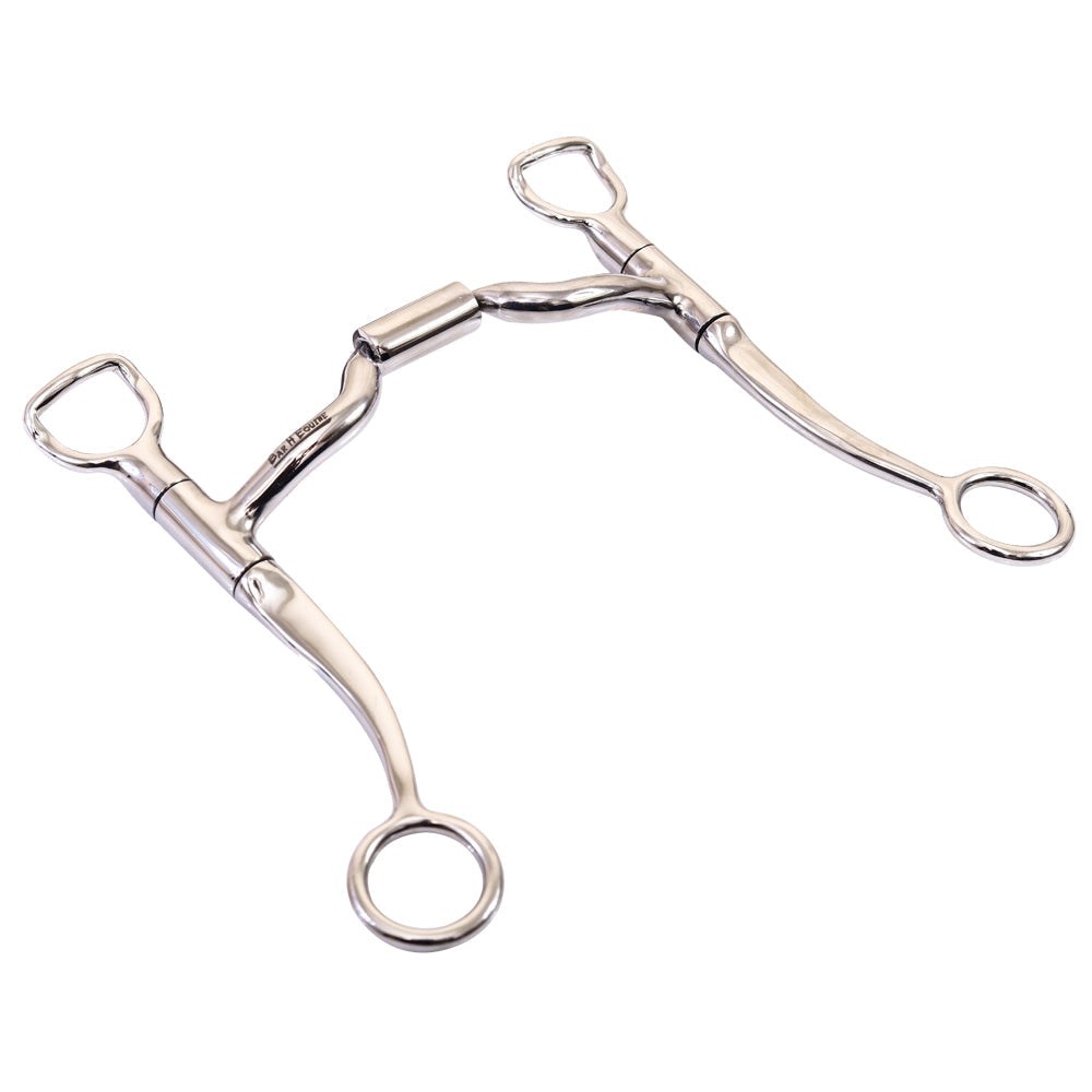 Bar H Equine Stainless Steel Med Port Shank Horse Mouth Bit W/Roller | Bits for Horses Snaffle and bridles