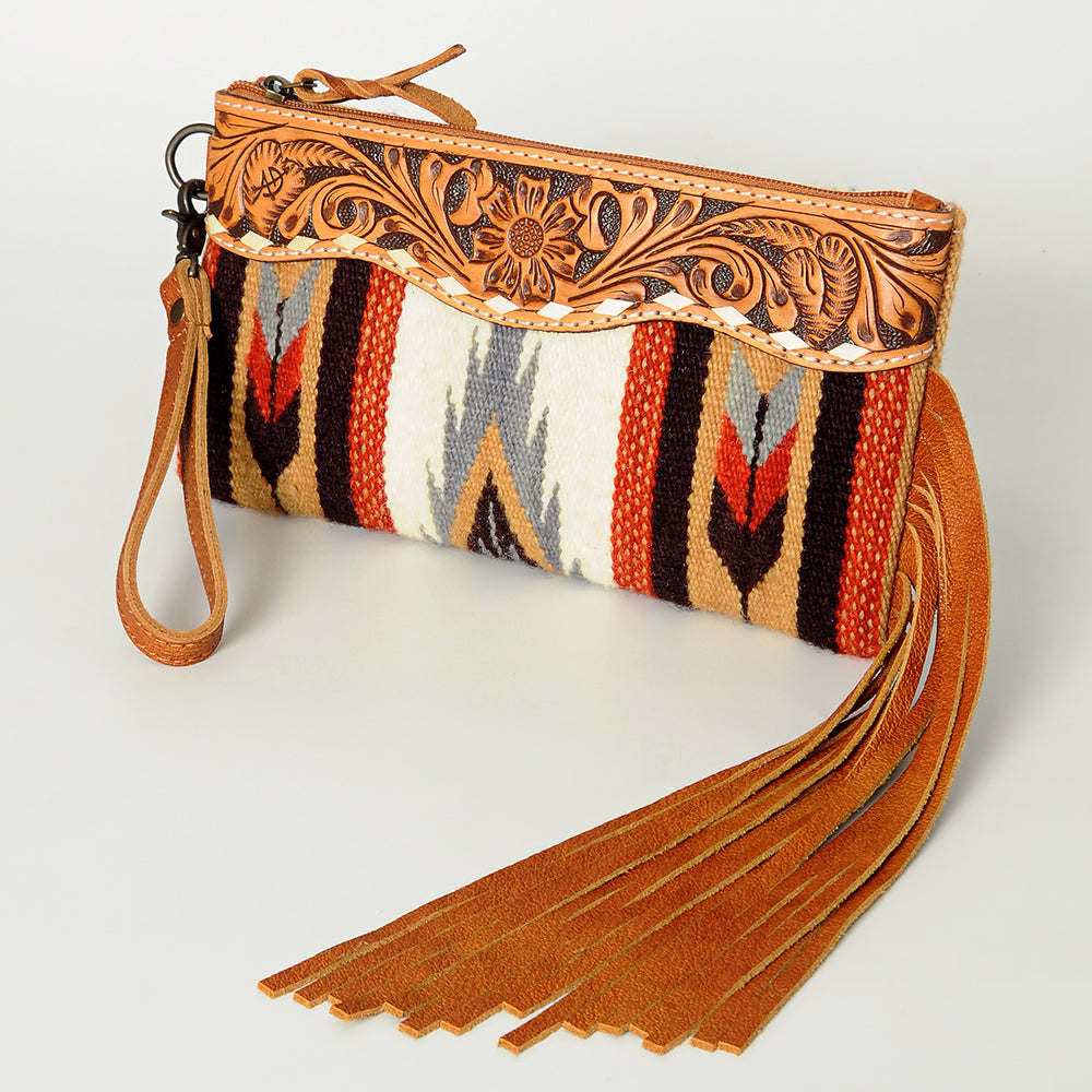 American Darling Wristlet Hair -On Saddle blanket Genuine Leather Western Women Bag | Handbag Purse Travel Clutch