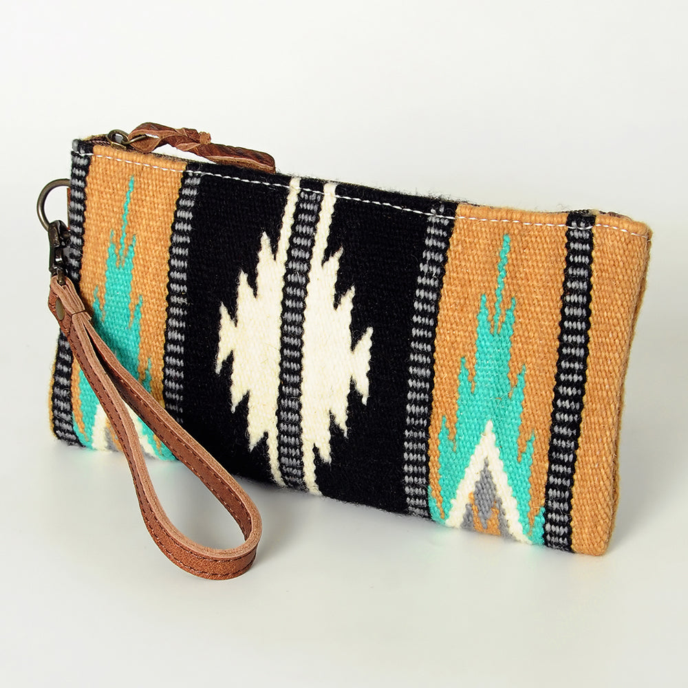 American Darling Wristlet Hair -On Saddle blanket Genuine Leather Western Women Bag | Handbag Purse Travel Clutch