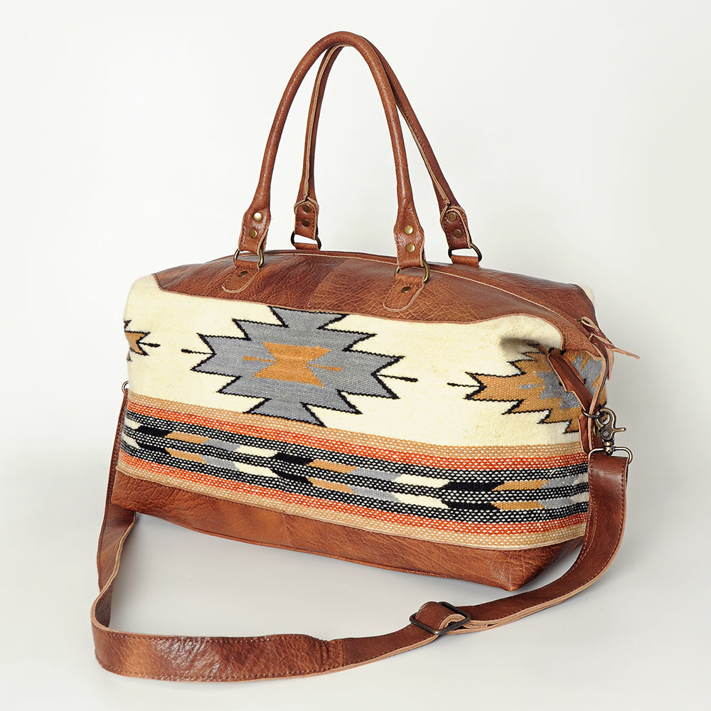 American Darling Duffel Saddle Blanket Genuine Leather Western Women Bag | Handbag Duffle Weekend
