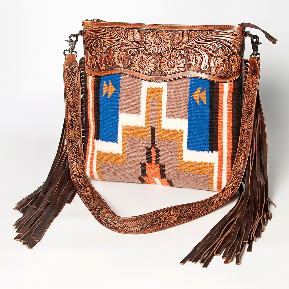 American Darling Signature Crossbody Hand Tooled Saddle Blanket Genuine Leather women bag western handbag purse