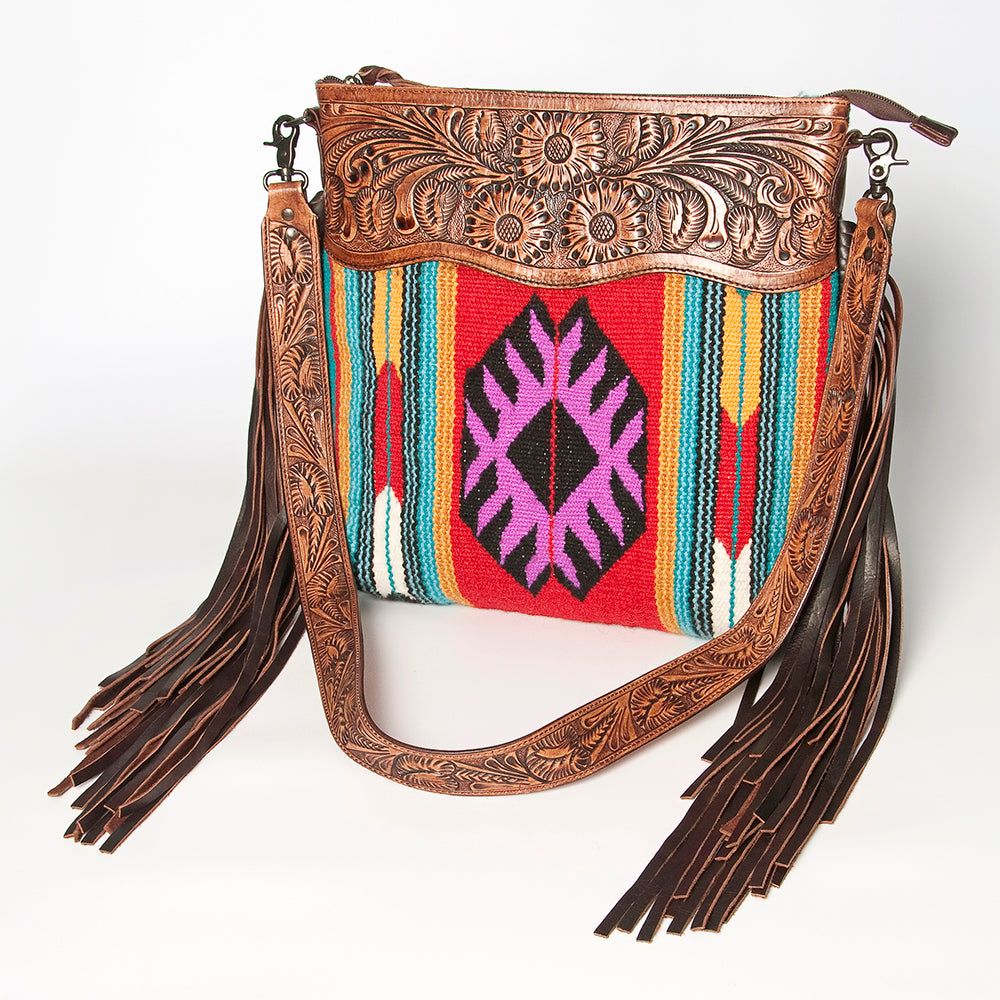 American Darling Signature Crossbody Hand Tooled Saddle Blanket Genuine Leather women bag western handbag purse