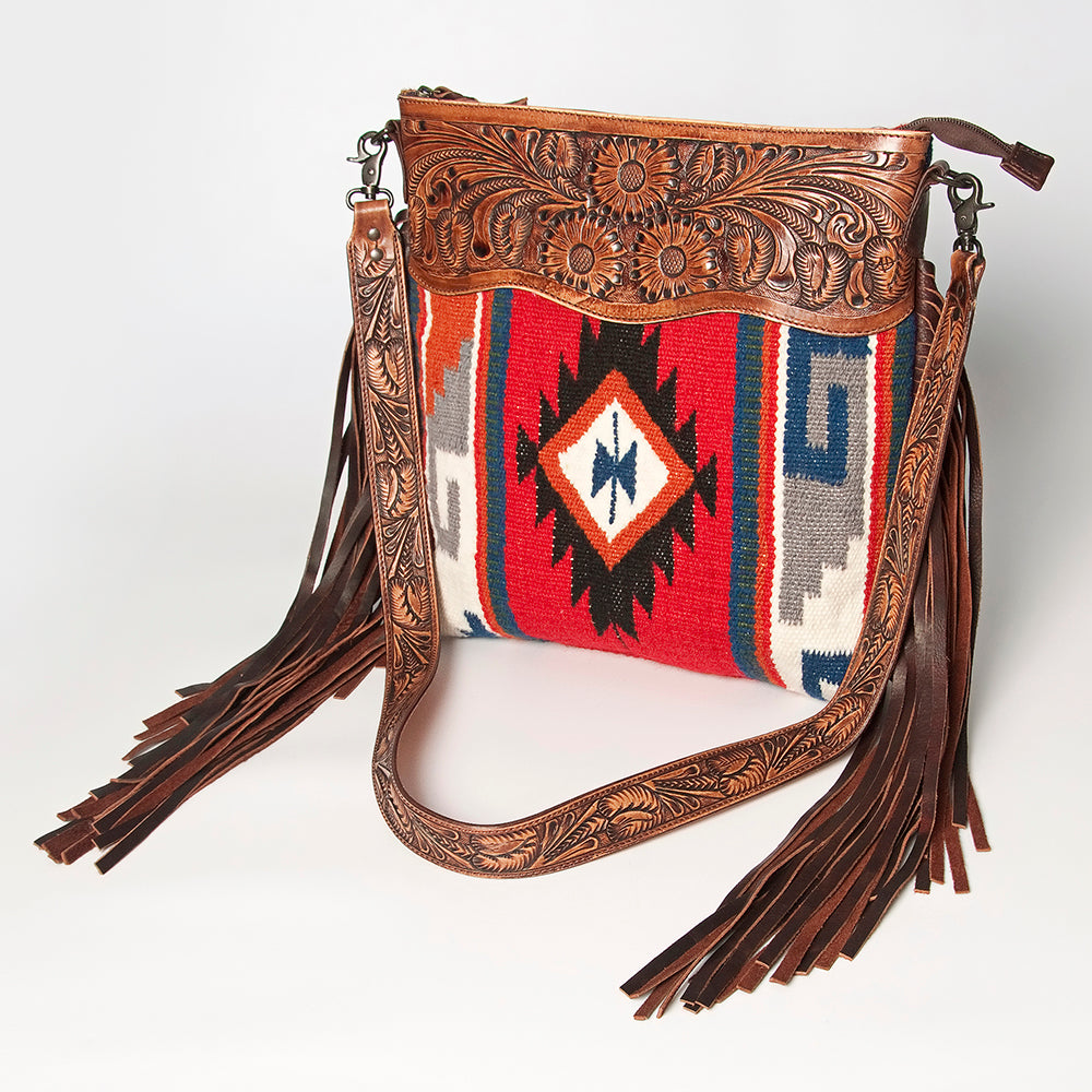 American Darling Signature Crossbody Hand Tooled Saddle Blanket Genuine Leather women bag western handbag purse