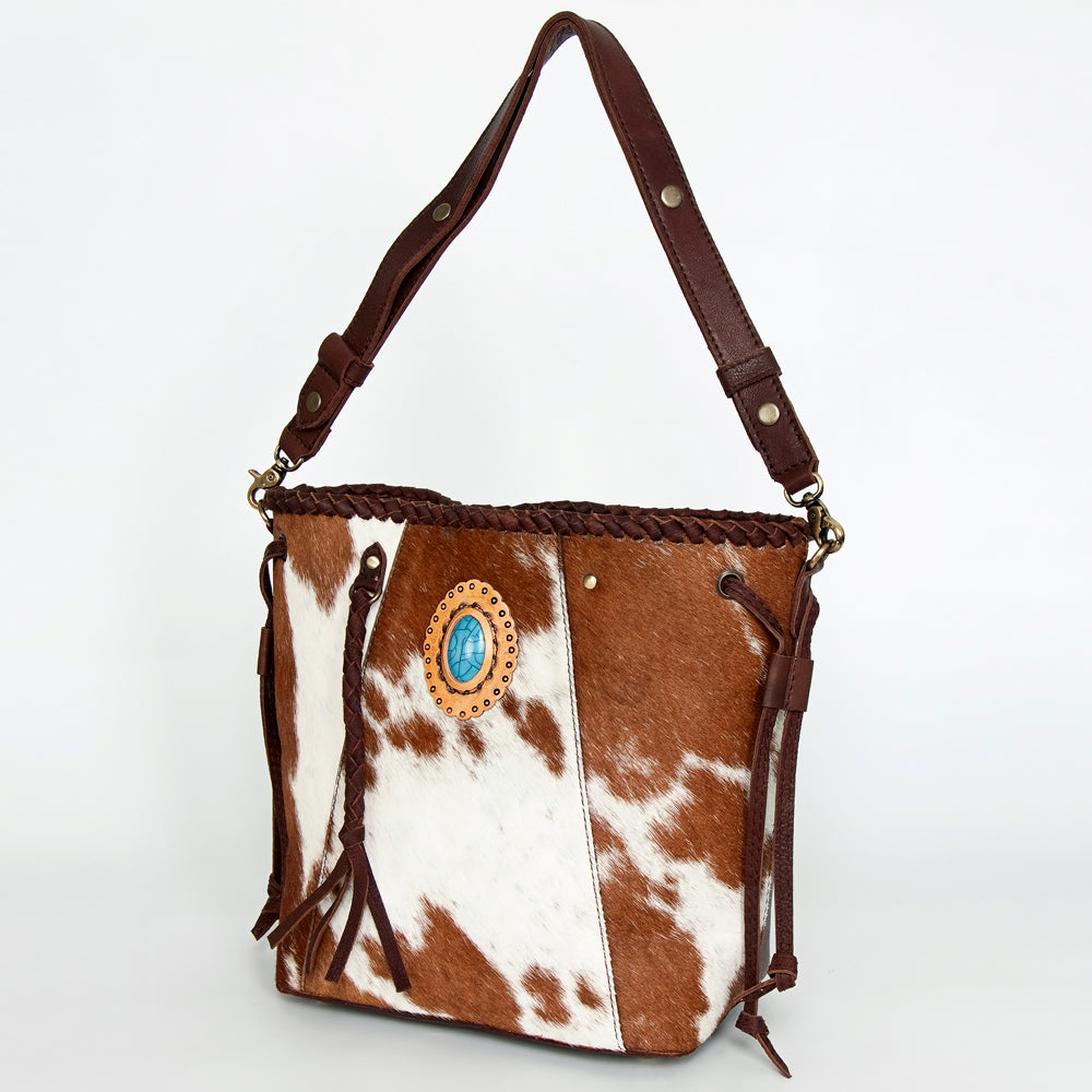 American Darling Bucket Hair on Genuine Leather Western Women Bag Handbag Purse | Travel Bags College Casual