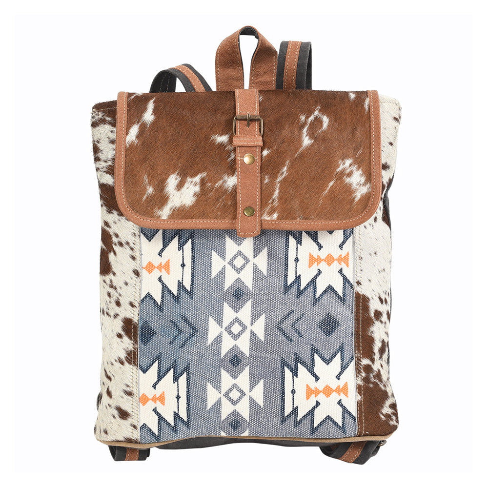 OHLAY Backpack Upcycled Canvas Hair-On Genuine Leather Women Bag Western Handbag Purse Womens Handbags Belt for Purses Summer