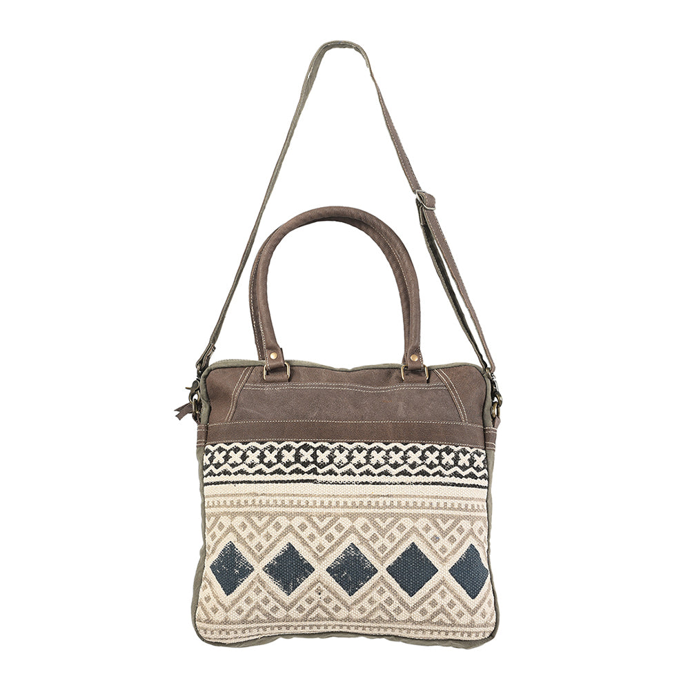 OHLAY KB108 TOTE Upcycled Wool Canvas Genuine Leather women bag western handbag purse