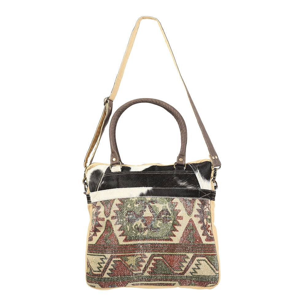 OHLAY KB110 TOTE Upcycled Wool Canvas Hair-on Genuine Leather women bag western handbag purse