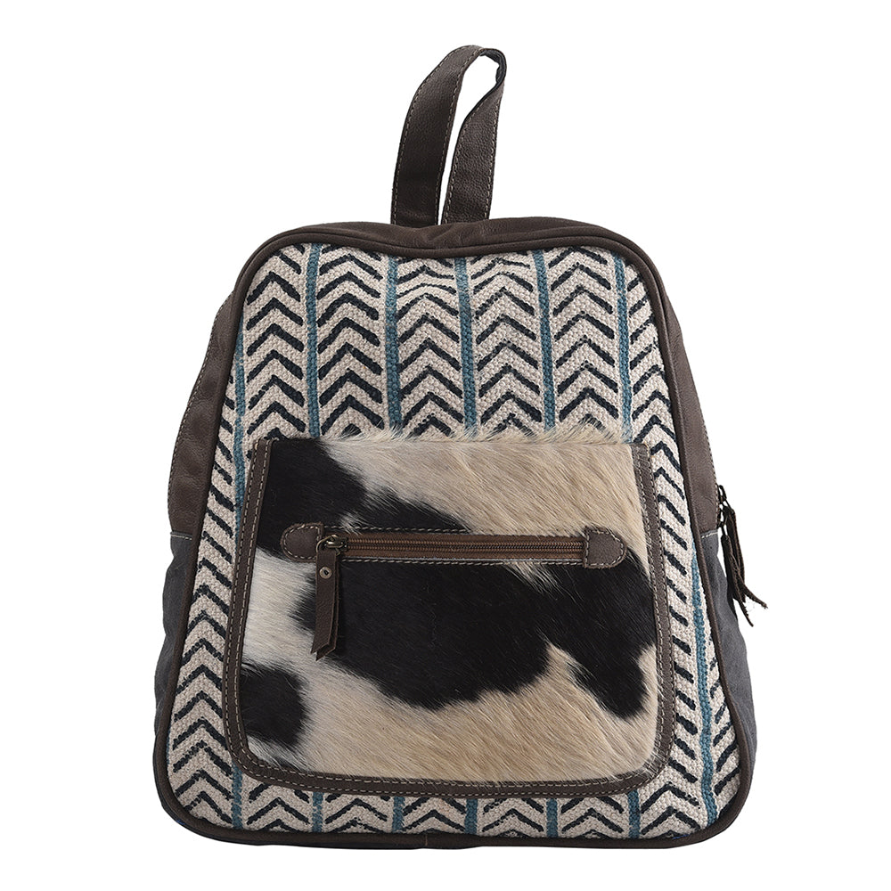 OHLAY Backpack Upcycled Canvas Hair-On Genuine Leather Women Bag Western Handbag Purse Womens Handbags Belt for Purses Summer