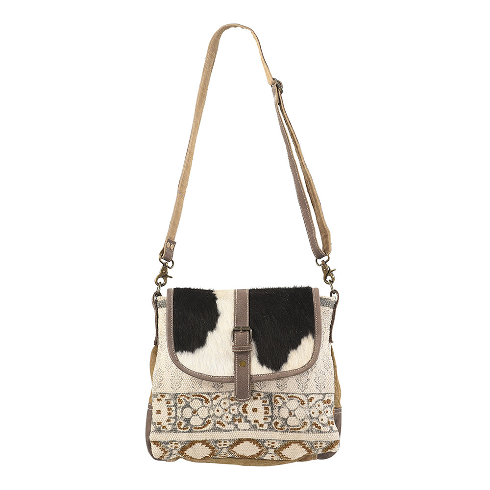 OHLAY Messenger Upcycled Canvas Genuine Leather women bag western handbag purse