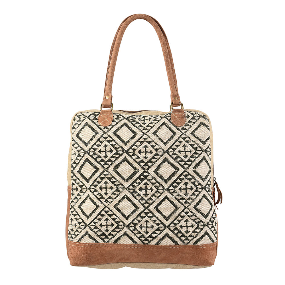 OHLAY KB155 TOTE Upcycled Wool Canvas Genuine Leather women bag western handbag purse