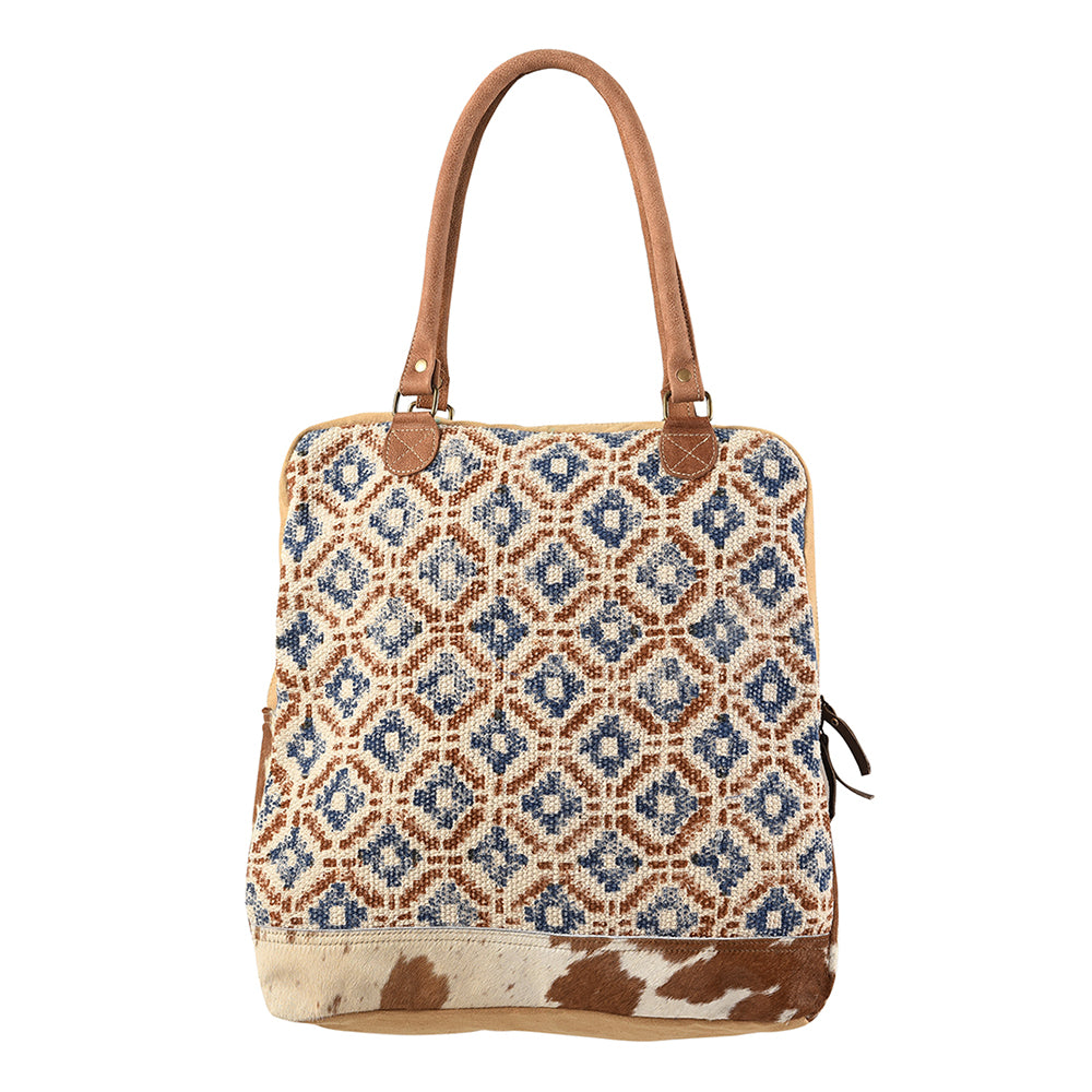 OHLAY KB156 TOTE Upcycled Wool Canvas Hair-on Genuine Leather women bag western handbag purse