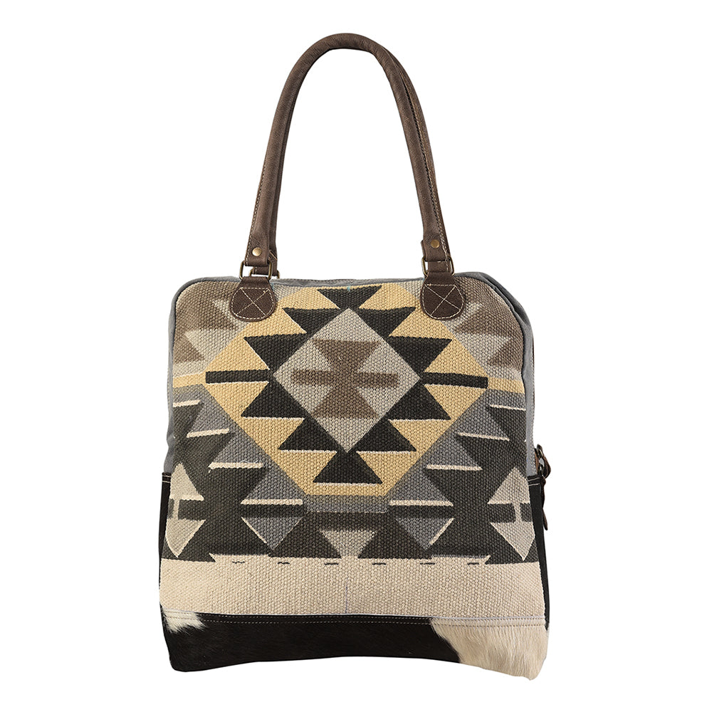 OHLAY KB157 TOTE Upcycled Wool Canvas Hair-on Genuine Leather women bag western handbag purse