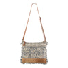 OHLAY Cross Body Upcycled Wool Canvas Embossed Hair-On Genuine Leather Women Bag Western Handbag Purse Womens Handbags