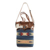 OHLAY KB160 TOTE Hand Tooled Upcycled Wool Canvas Hair-on Genuine Leather women bag western handbag purse