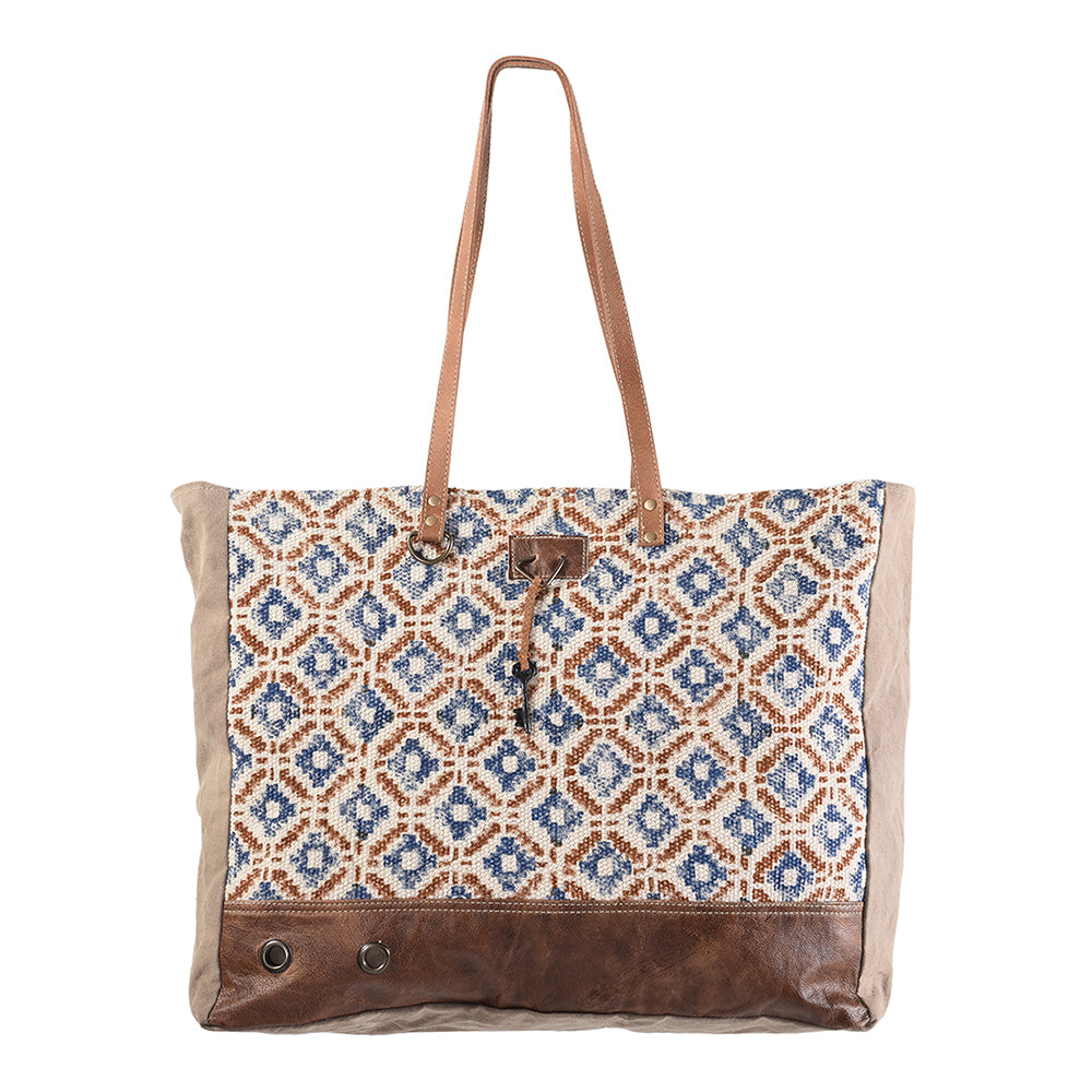 OHLAY KB169 TOTE Upcycled Wool Canvas Genuine Leather women bag western handbag purse