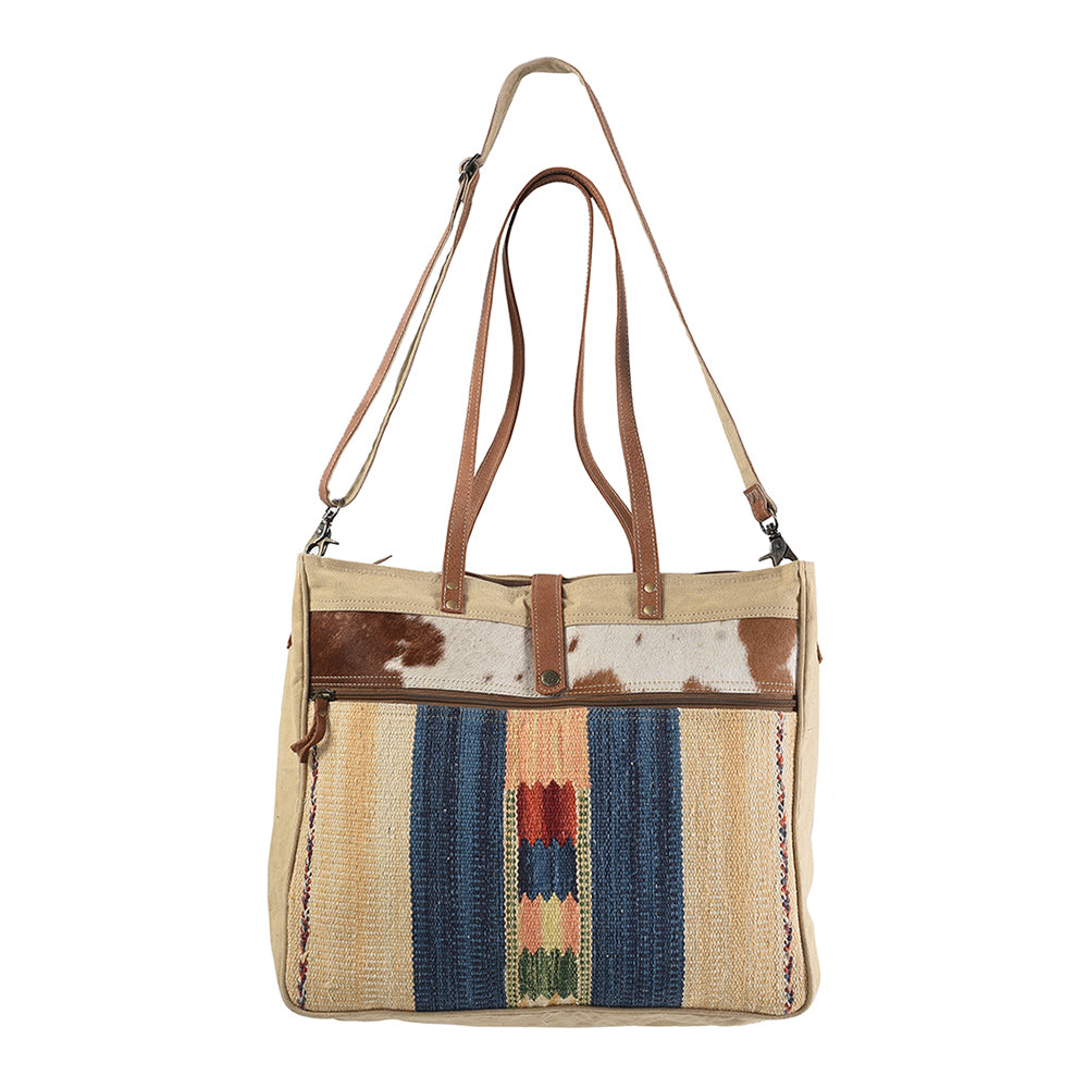 OHLAY KB184 TOTE Upcycled Wool Canvas Hair-on Genuine Leather women bag western handbag purse