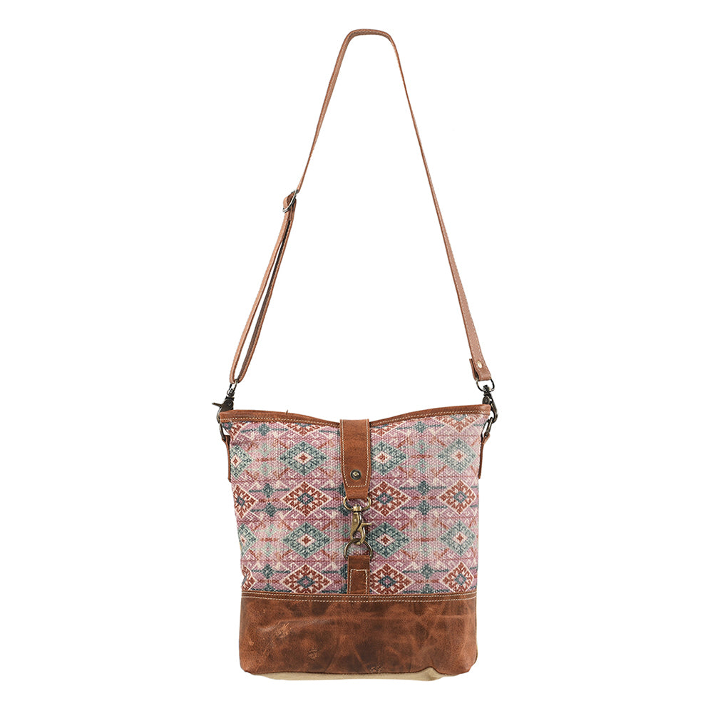 OHLAY Large Crossbody Upcycled Wool Canvas Genuine Leather women bag western handbag purse