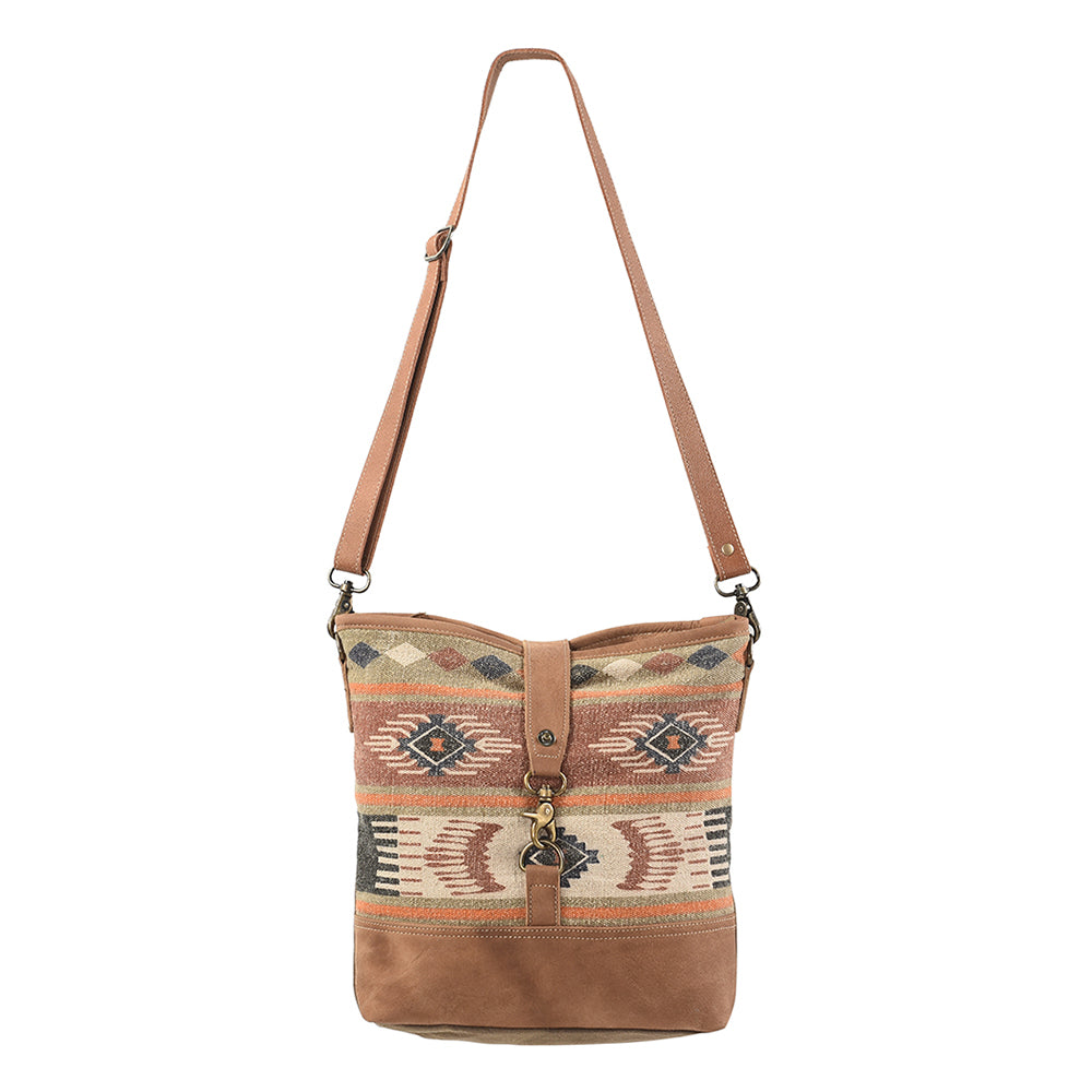 OHLAY Large Crossbody Upcycled Wool Canvas Genuine Leather women bag western handbag purse