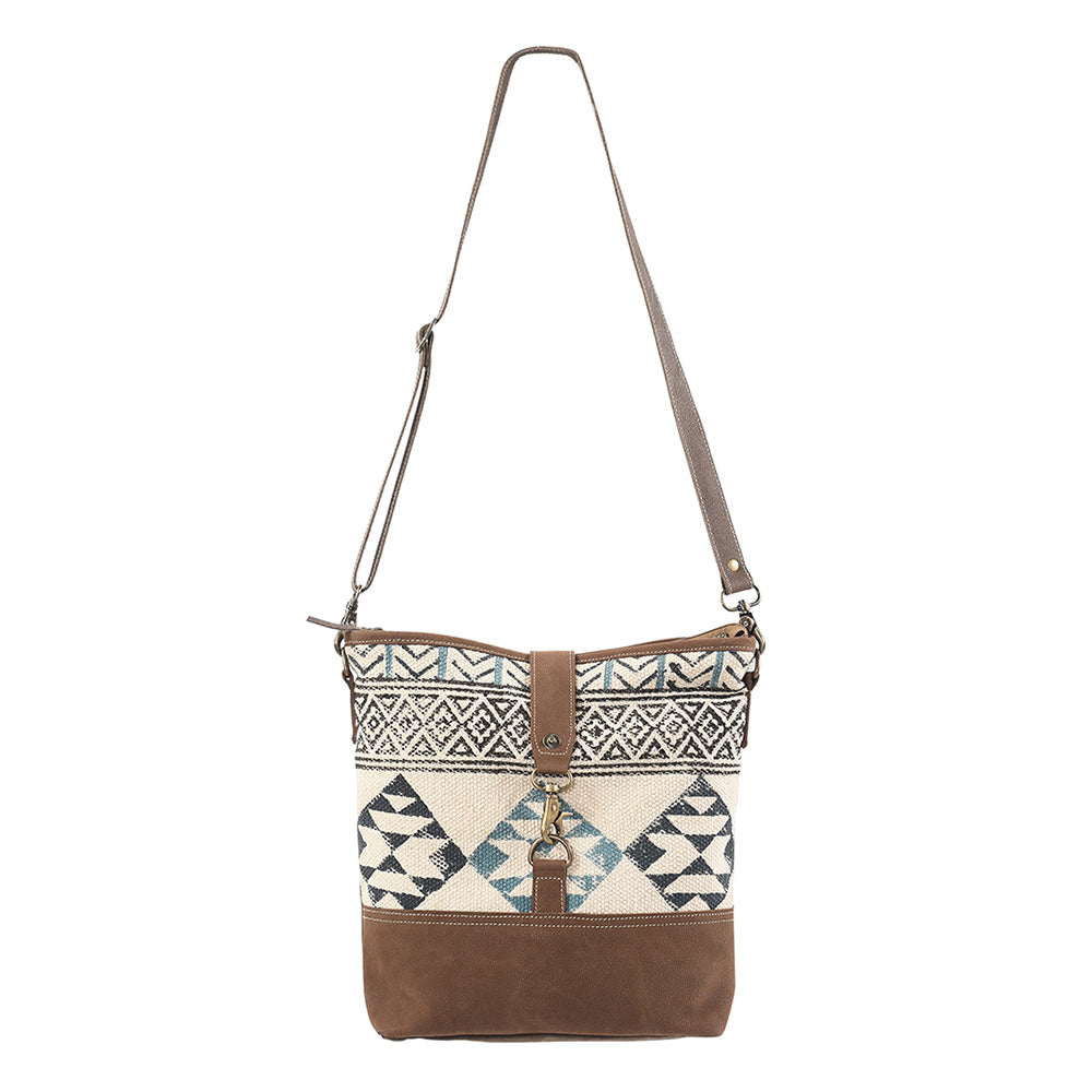 OHLAY Large Crossbody Upcycled Wool Canvas Genuine Leather women bag western handbag purse