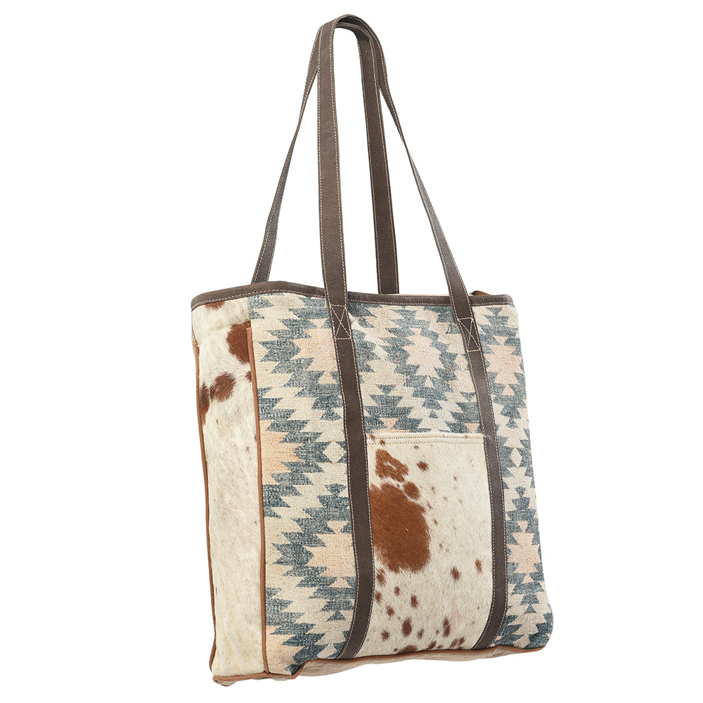 OHLAY KB220 TOTE Upcycled Wool Canvas Hair-on Genuine Leather women bag western handbag purse