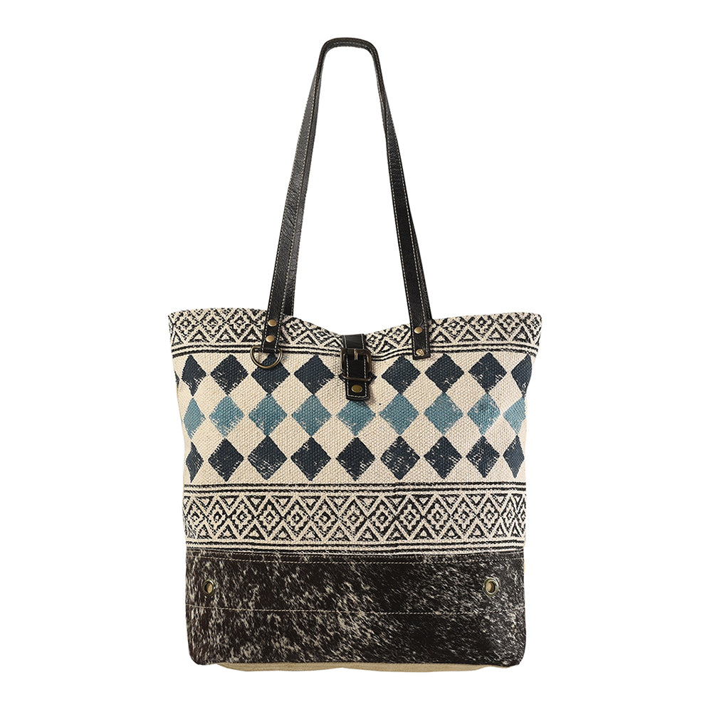 OHLAY KB238 TOTE Upcycled Wool Canvas Hair-on Genuine Leather women bag western handbag purse