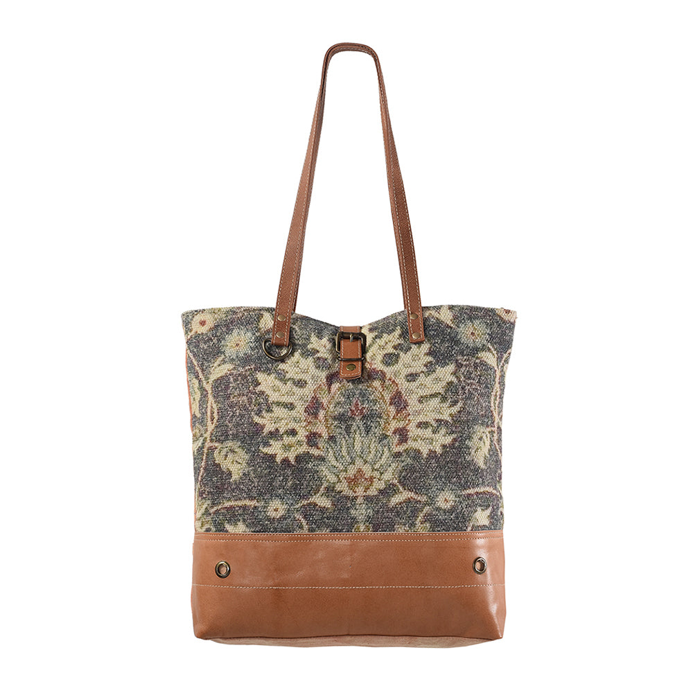 OHLAY KB240 TOTE Upcycled Wool Canvas Genuine Leather women bag western handbag purse