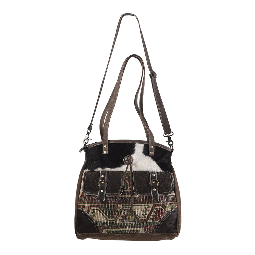 OHLAY KB251 TOTE Upcycled Wool Canvas Hair-on Genuine Leather women bag western handbag purse