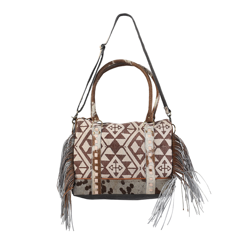 OHLAY KB254 TOTE Upcycled Wool Canvas Hair-on Genuine Leather women bag western handbag purse