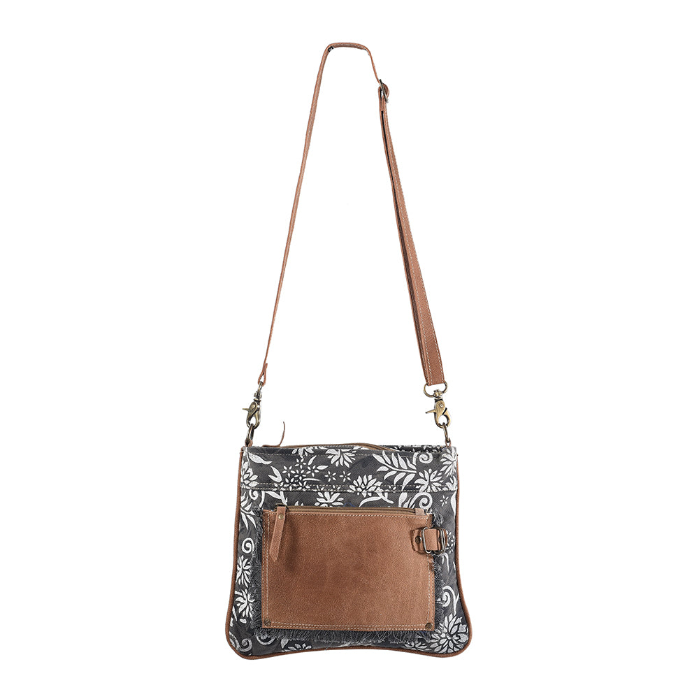 OHLAY Cross Body Upcycled Canvas Genuine Leather Women's Bag Western Handbag Purse Womens Handbags Belt for Women Purses