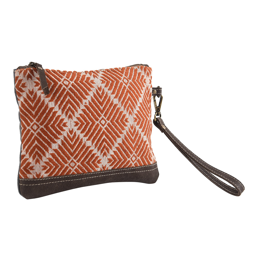 OHLAY WRISTLET Upcycled Wool Canvas Genuine Leather women bag western handbag purse