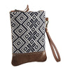 OHLAY WRISTLET Upcycled Wool Canvas Genuine Leather women bag western handbag purse