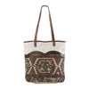 OHLAY KB283 TOTE Upcycled Wool Canvas Embossed Hair-on Genuine Leather women bag western handbag purse