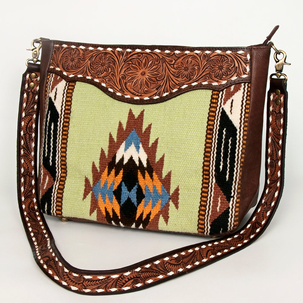 American Darling Messenger Hand Tooled Saddle Blanket Genuine Leather Women Bag Western Handbag Purse | Cute