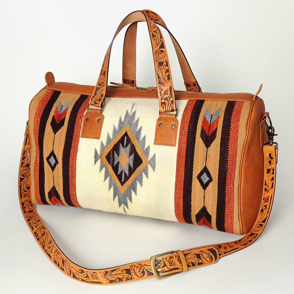 American Darling Duffel Saddle Blanket Genuine Leather Western Women Bag | Handbag Duffel Weekend Travel Bags for